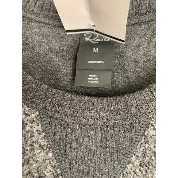 Rails Heston Reversible Melange Sweater Mens Medium Heather Black New Pullover - Picture 6 of 9